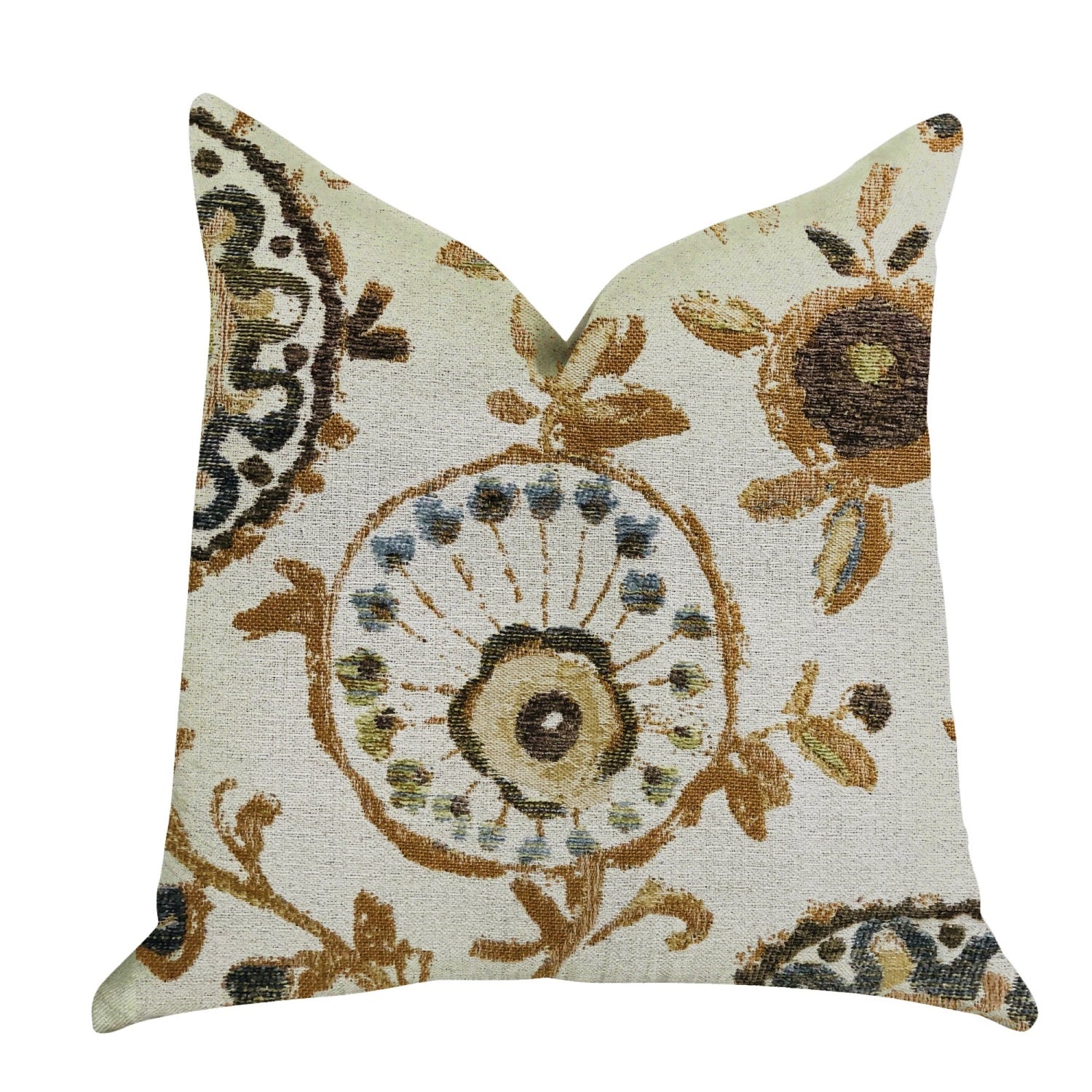 Plutus Daliani Floral Luxury Throw Pillow - Double Sided  22' X 22'