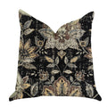 Plutus Noir Lotus Blossom Luxury Throw Pillow - Double Sided  20' X 26' Standard