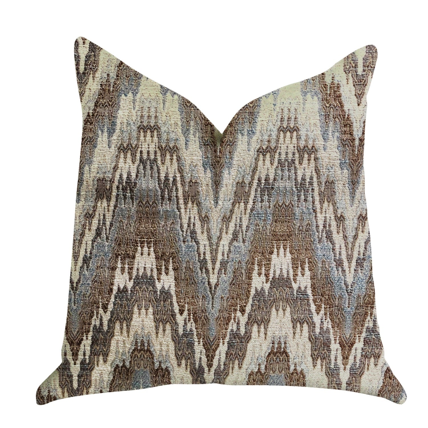 Plutus Mid Night Oblique Ridge Wave Luxury Throw Pillow - Double Sided  22' X 22'