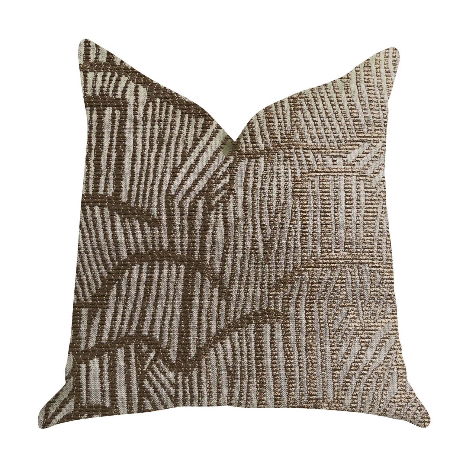 Plutus Metallic Bronze  Luxury Throw Pillow - Double Sided  18' X 18'