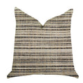 Plutus Skyway Lines Luxury Brown-Beige Multi Tones Throw Pillow - Double Sided  20' X 30' Queen