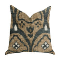 Plutus Tulip Zen Green Taupe Luxury Throw Pillow  - Double Sided  22' X 22'