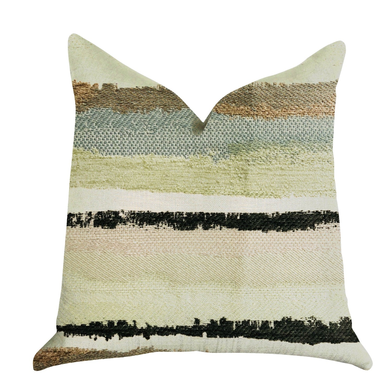 Plutus Lime Stone River Sand Multi Color Luxury Throw Pillow - Double Sided  18' X 18'