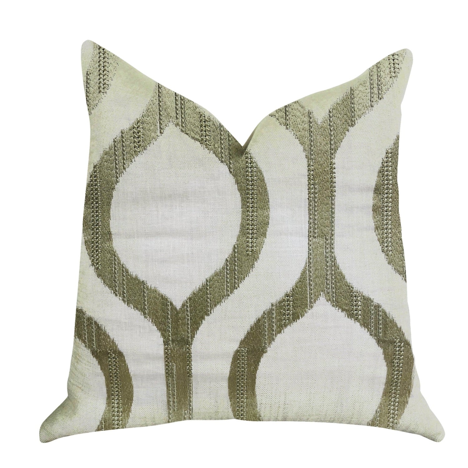 Plutus Morrocan Villa Light Grass Luxury Throw Pillow - Double Sided  16' X 16'