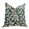 Plutus Wild Emerald Figleaf In Green Luxury Throw Pillow  - Double Sided  20' X 20'