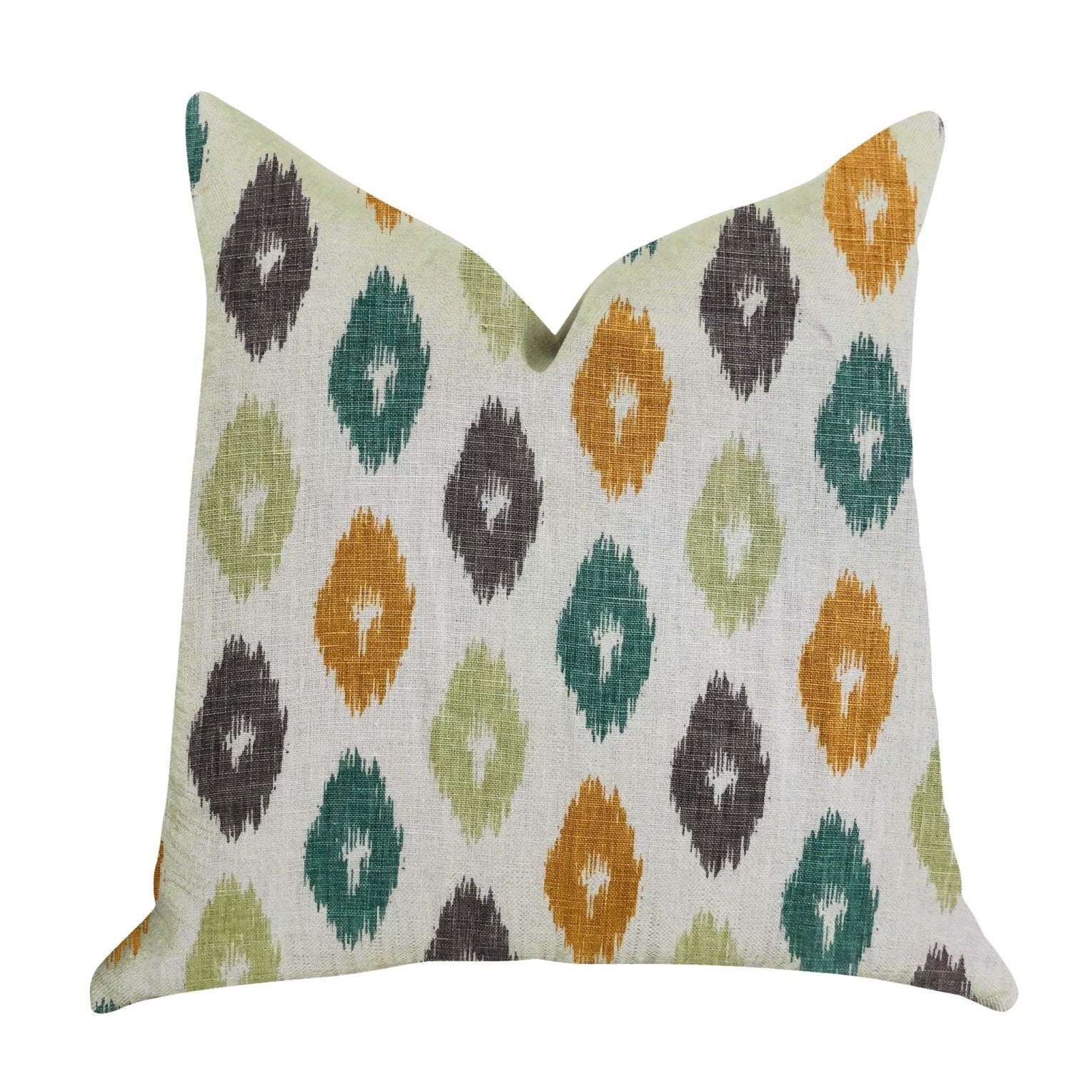 Plutus Wild Ingrid Ikat Multi Color Luxury Throw Pillow - Double Sided  20' X 20'