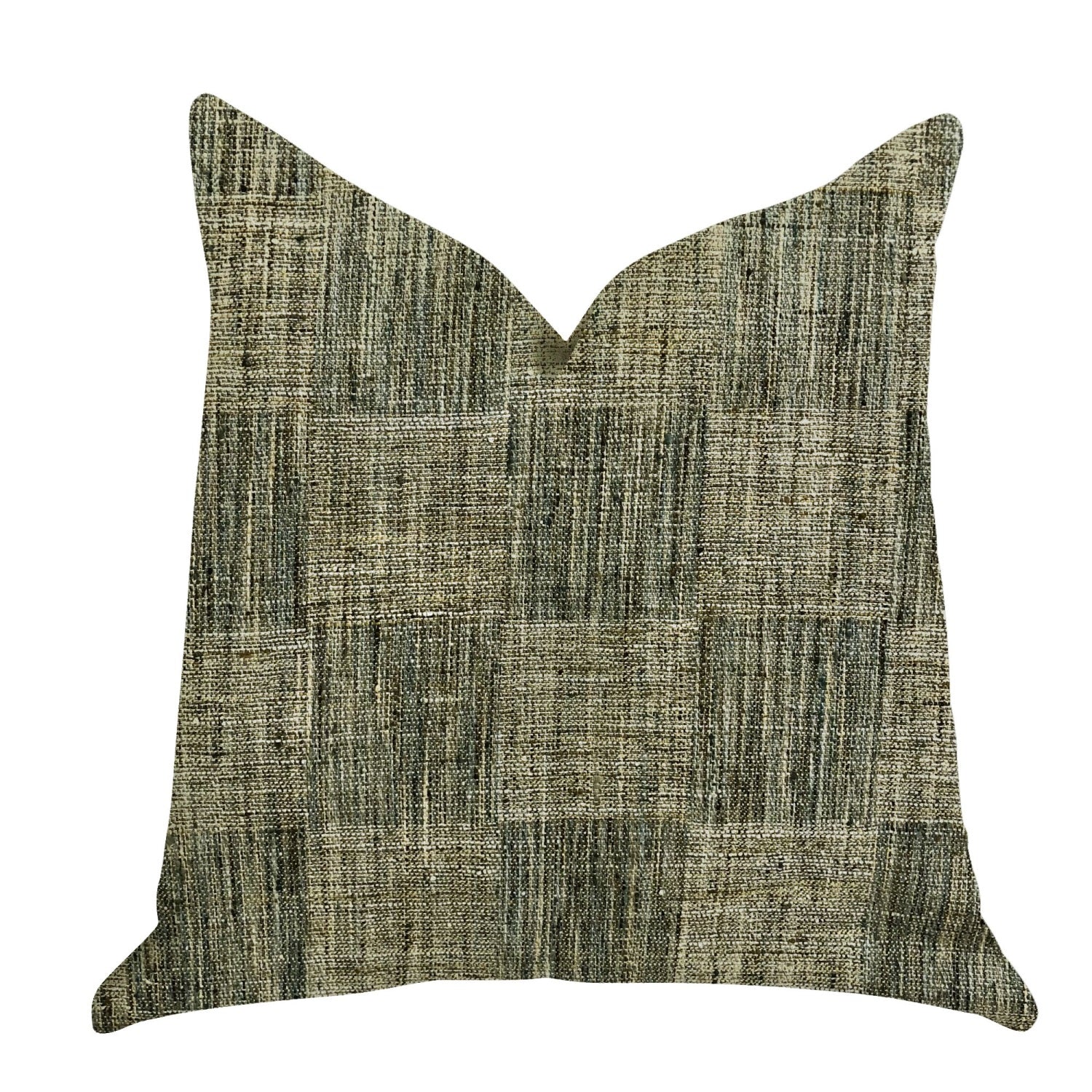 Plutus Foursquare Avenue In Green Tones Luxury Throw Pillow - Double Sided  16' X 16'