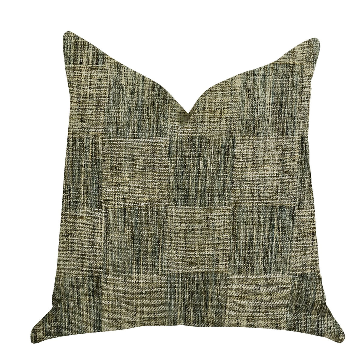 Plutus Foursquare Avenue In Green Tones Luxury Throw Pillow - Double Sided  20' X 26' Standard