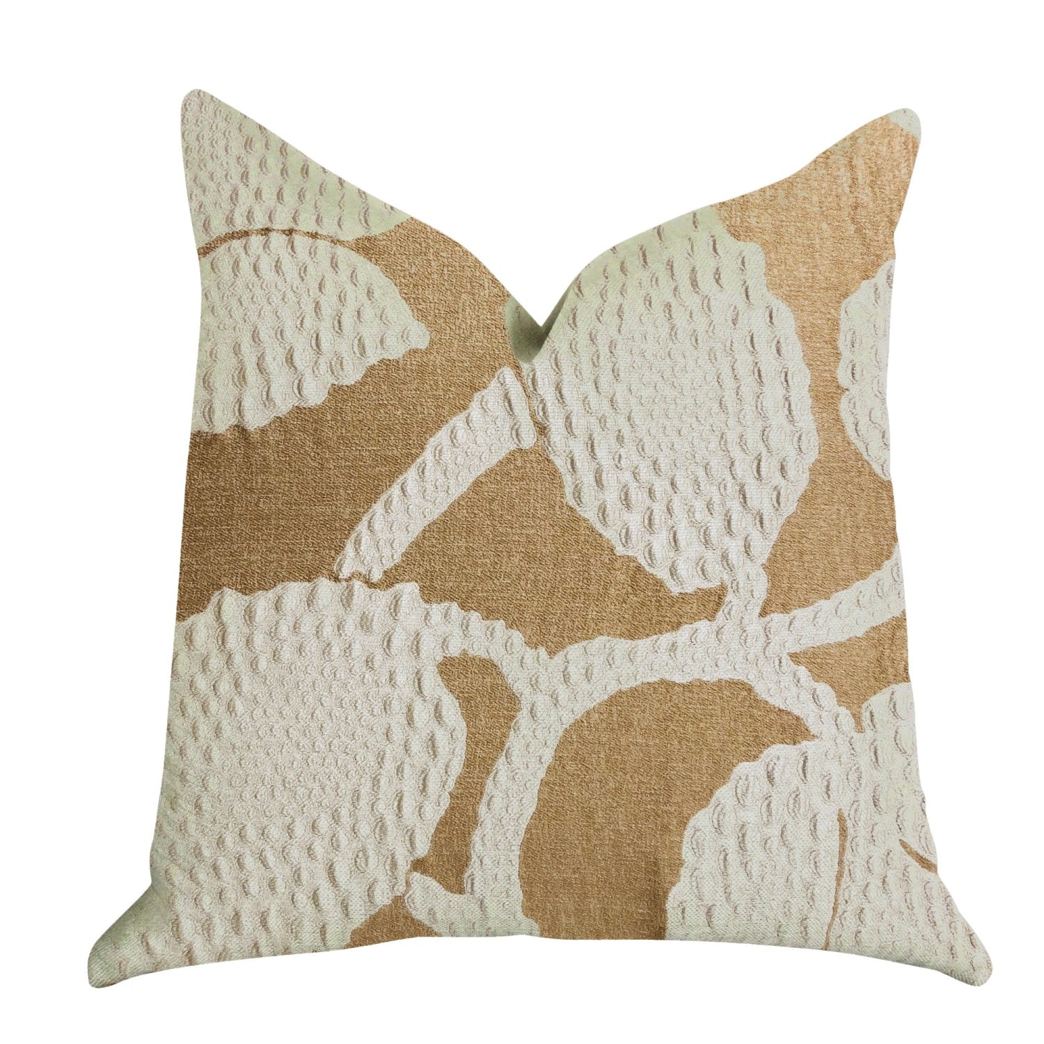 Plutus Golden Arabella Vine In Bronze Tones Luxury Throw Pillow - Double Sided  26' X 26'