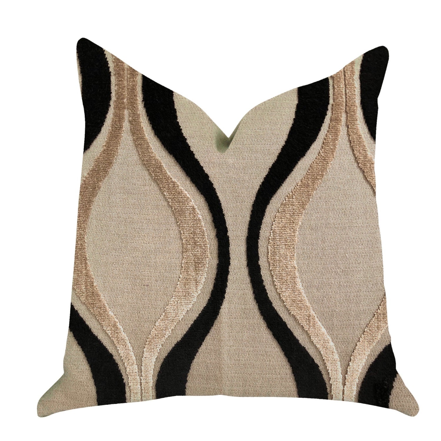 Plutus Misty Belvedere Luxury Throw Pillow In Brown And Black Tones   - Double Sided  16' X 16'