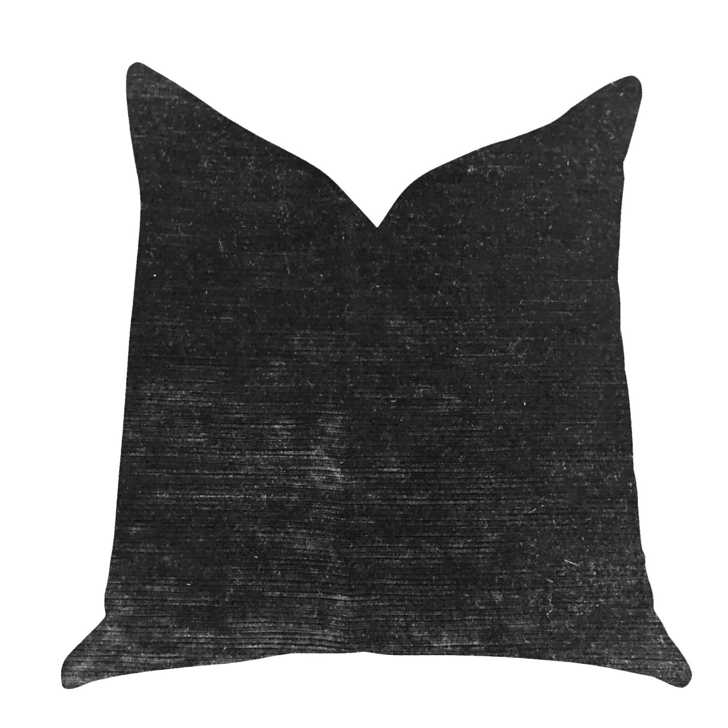 Plutus Onyx Caviar Velvet Throw Pillow In Black  - Double Sided  22' X 22'
