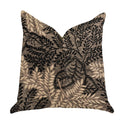 Plutus Bonzai Ebony Floral Throw Pillow In Black And Brown   - Double Sided  20' X 30' Queen