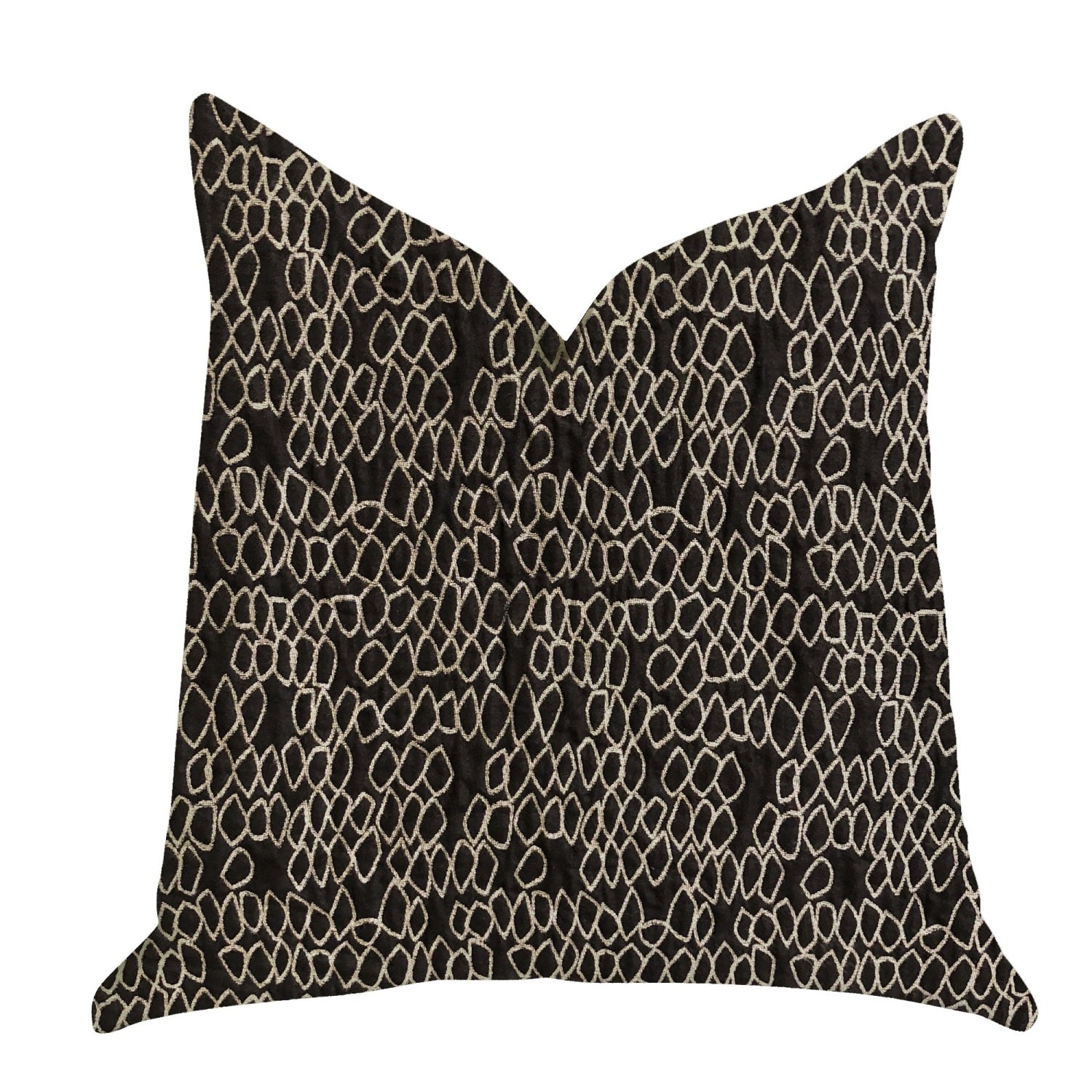 Plutus Carbonado Mine Luxury Throw Pillow In Black And White - Double Sided  18' X 18'
