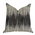 Plutus Black Crystal Luxury Throw Pillow In Black And Beige Tones  - Double Sided  20' X 36' King