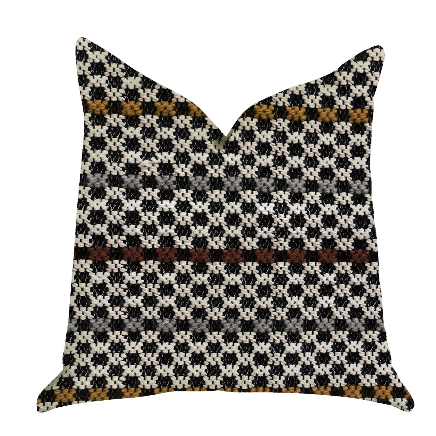 Plutus Poppy Chic Woven Luxury Throw Pillow In Multi Color  - Double Sided  18' X 18'