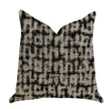 Plutus Modish Millie Luxury Throw Pillow In Black And Beige Tones  - Double Sided  12' X 25'
