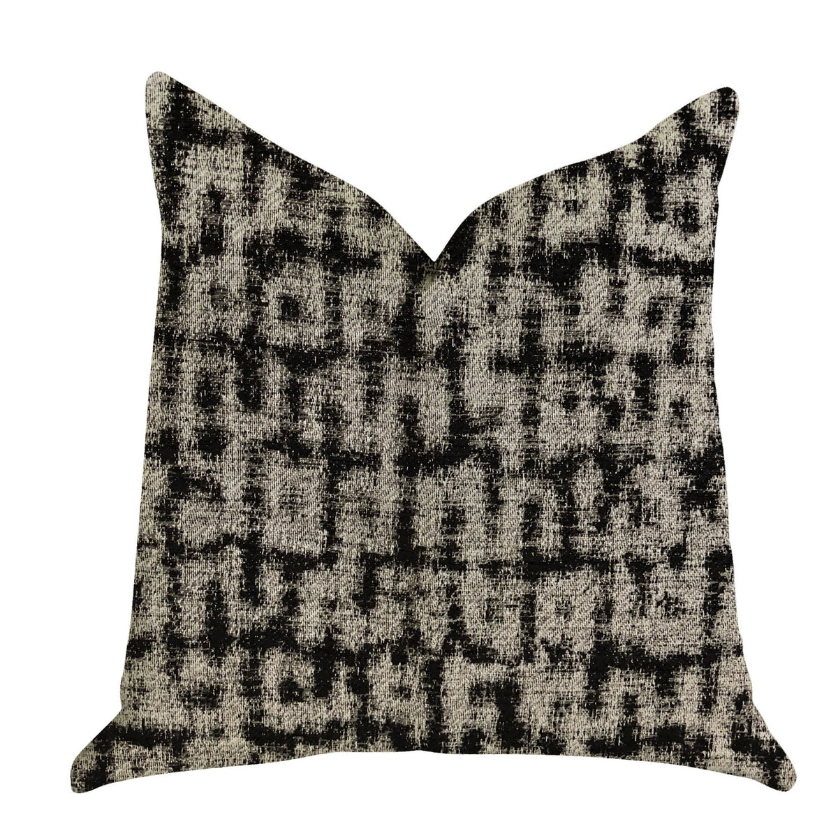 Plutus Modish Millie Luxury Throw Pillow In Black And Beige Tones  - Double Sided  20' X 20'
