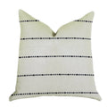 Plutus Interweave Vanilla Bean Luxury Throw Pillow In Black And White - Double Sided  12' X 25'