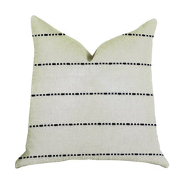 Plutus Interweave Vanilla Bean Luxury Throw Pillow In Black And White - Double Sided  20' X 26' Standard