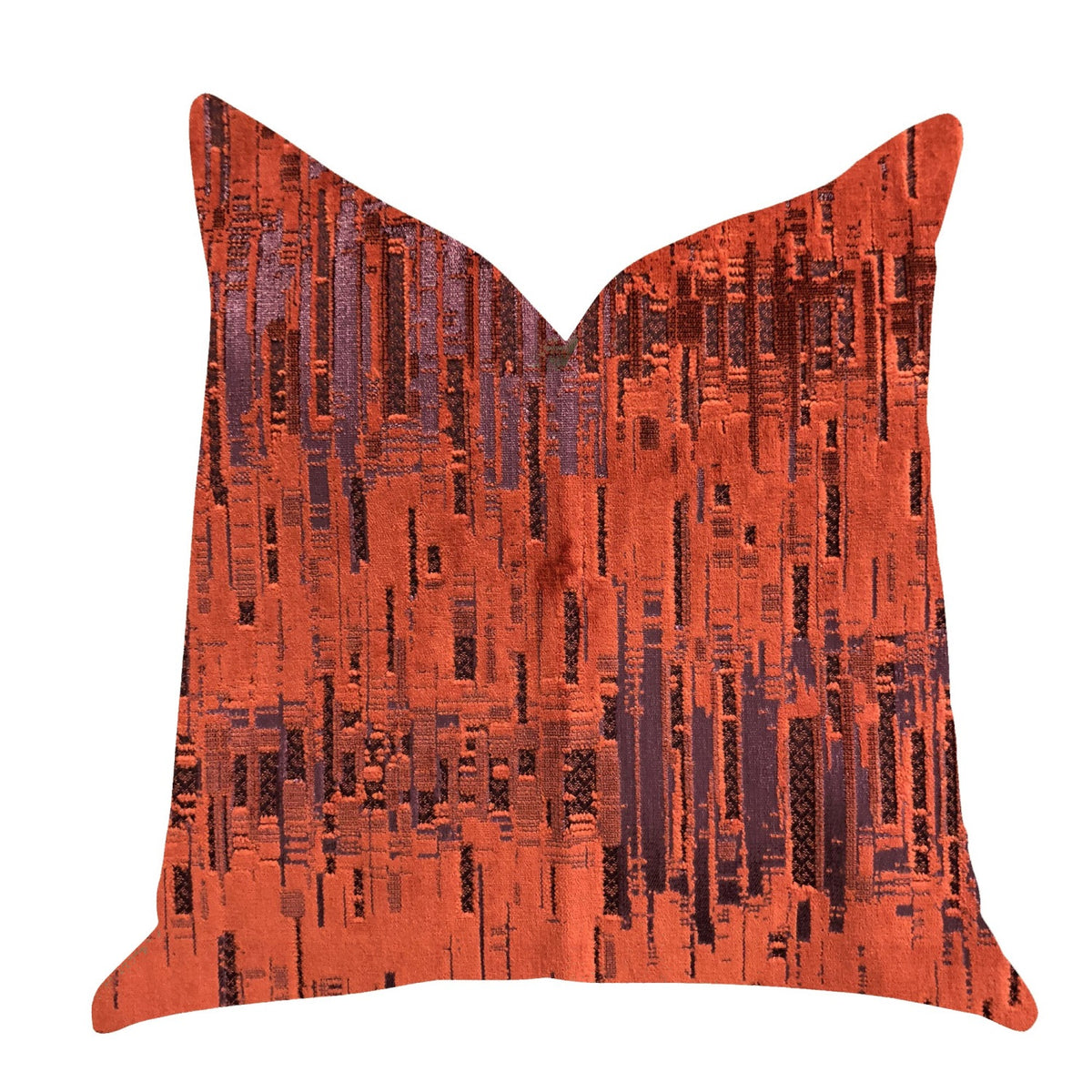 Plutus Luminous Skyscraper Luxury Throw Pillow In Orange Red Tones  - Double Sided  12' X 25'