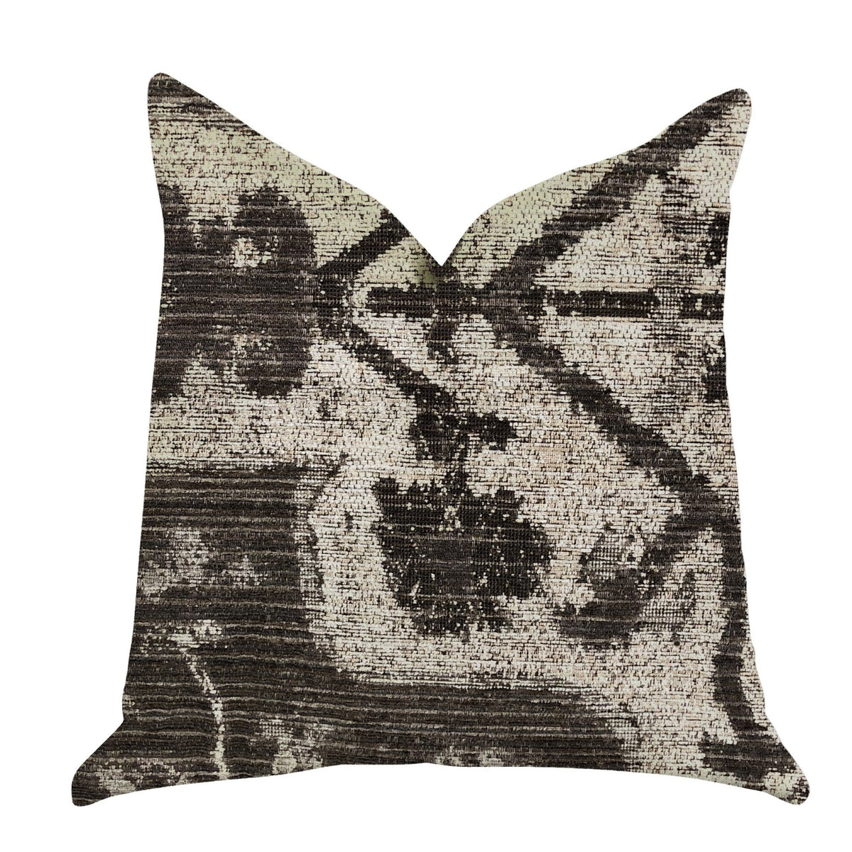 Plutus Metro Pulse Beige And Grey Tones Luxury Throw Pillows - Double Sided  18' X 18'