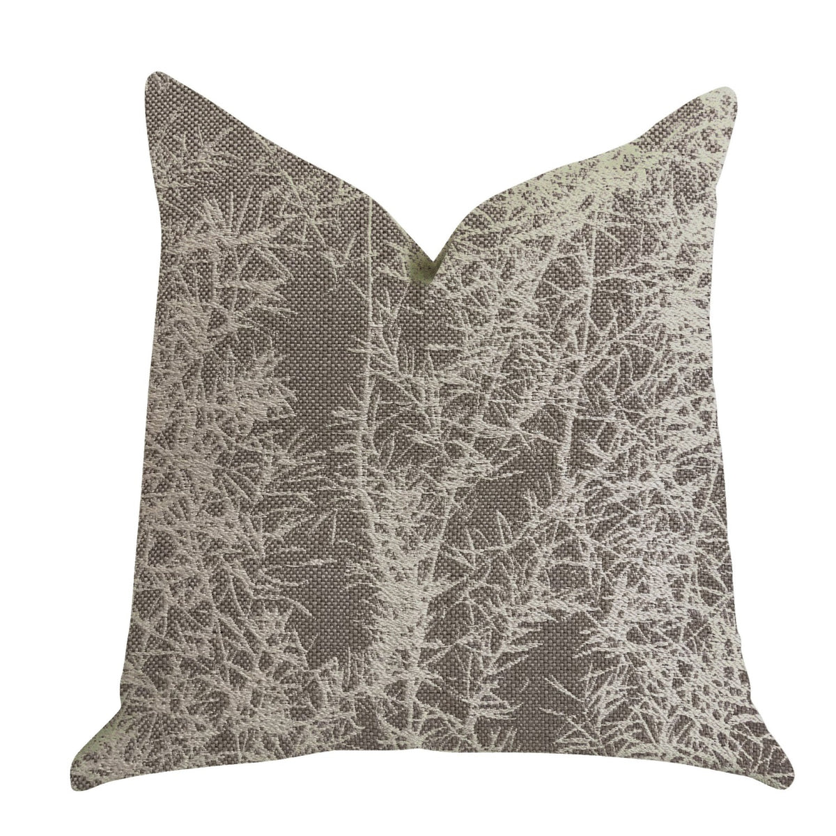 Plutus Garden Breeze Luxury Throw Pillow In Gray And Beige Colors  - Double Sided  18' X 18'