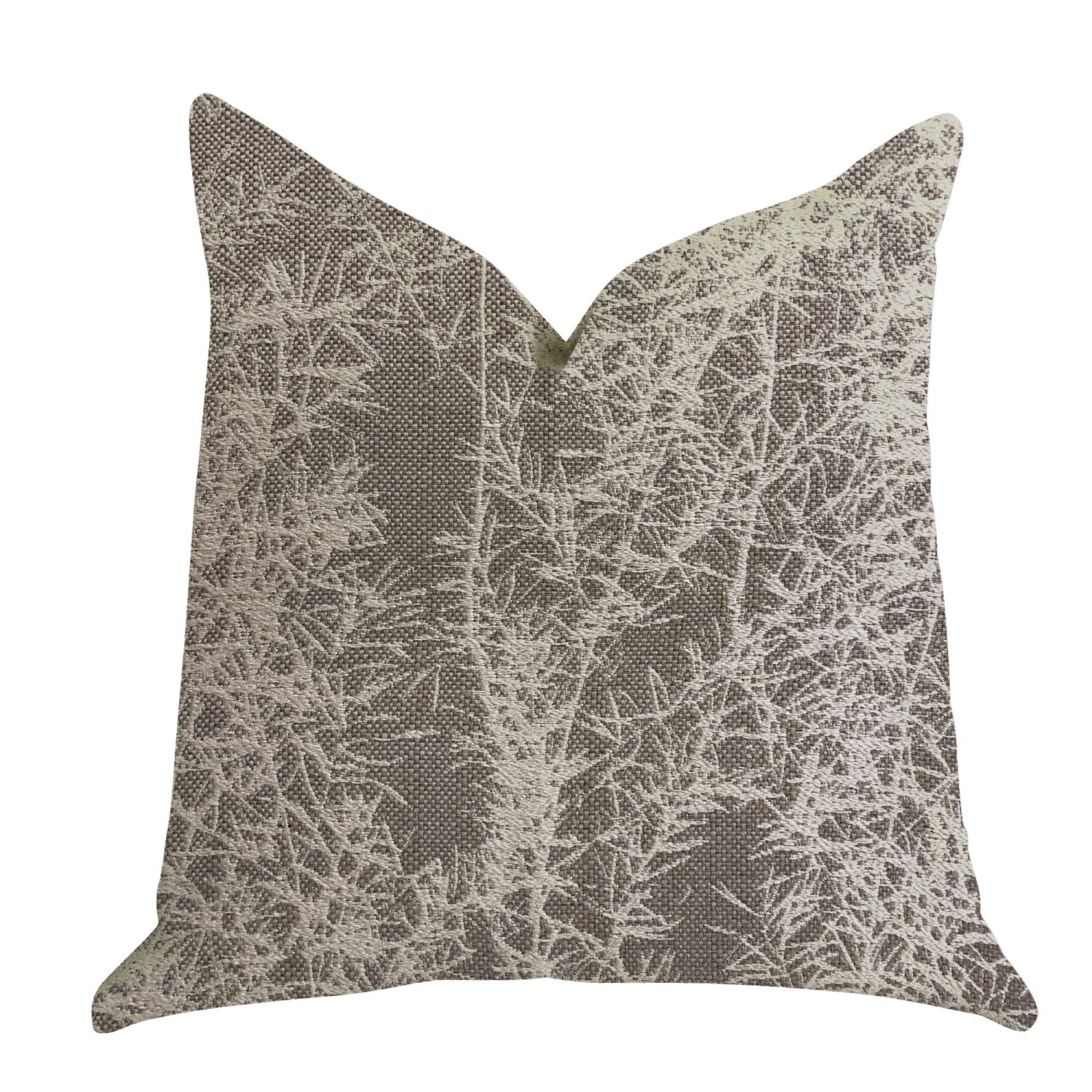 Plutus Garden Breeze Luxury Throw Pillow In Gray And Beige Colors  - Double Sided  20' X 30' Queen