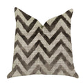 Plutus Oblique Zigzag Luxury Throw Pillow In Beige Tones - Double Sided  20' X 26' Standard