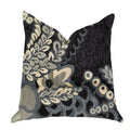 Plutus Leilani Fleurs Luxury Throw Pillow In Blue And Beige Tones - Double Sided  18' X 18'