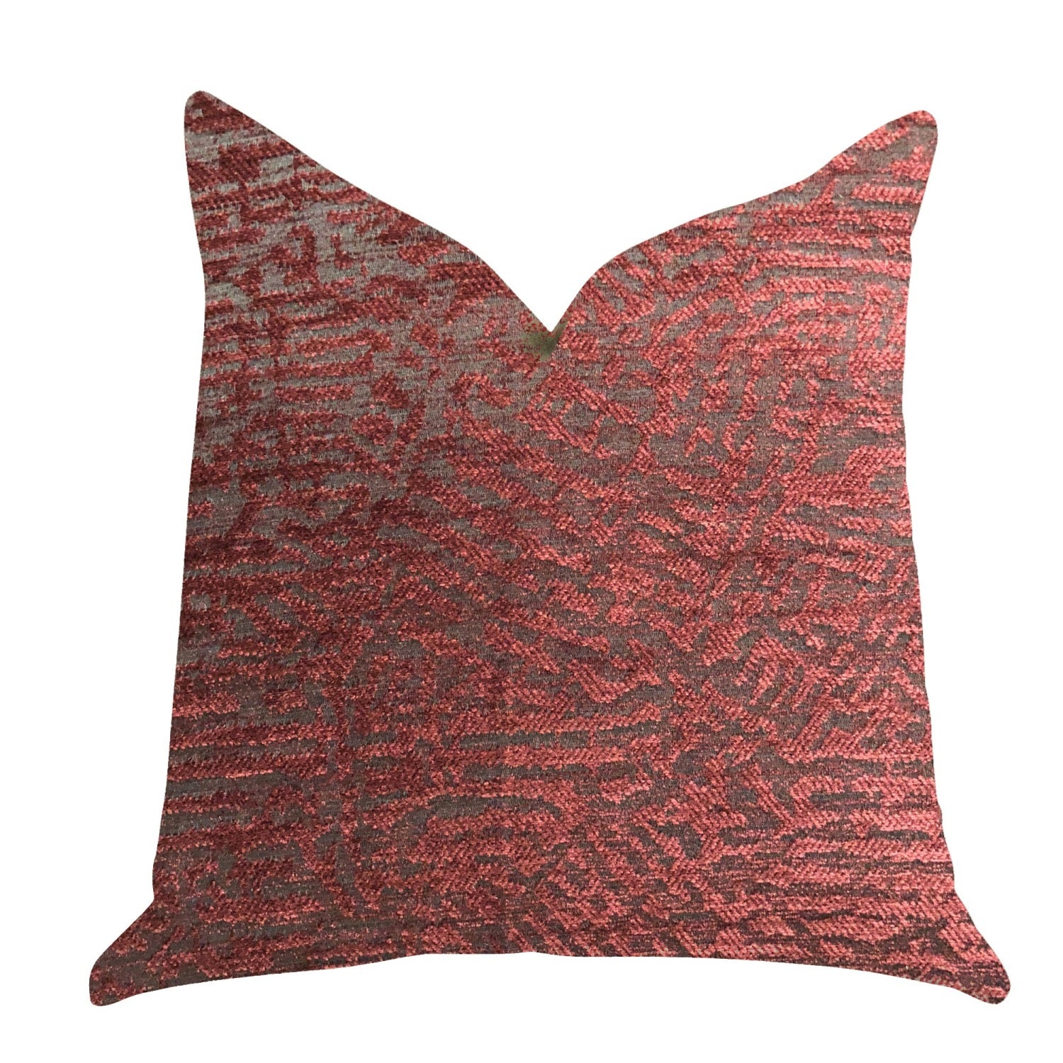Plutus Crushed Wine Luxury Throw Pillow In Dark Red  - Double Sided  16' X 16'