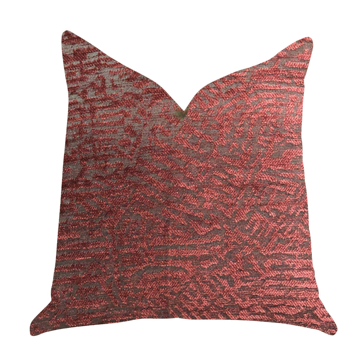 Plutus Crushed Wine Luxury Throw Pillow In Dark Red  - Double Sided  22' X 22'