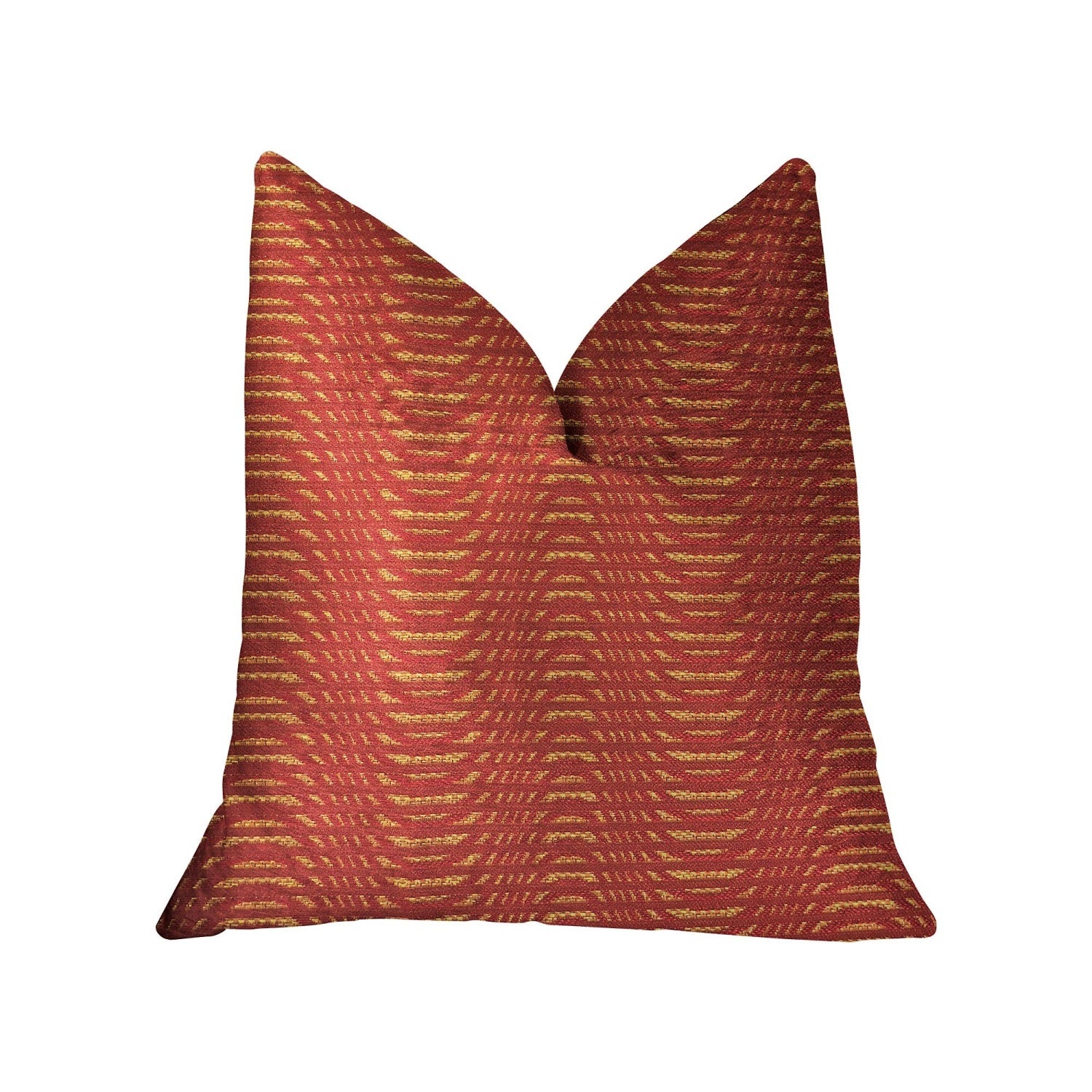 Plutus New Earth Ripple Red Luxury Throw Pillow - Double Sided  20' X 20'