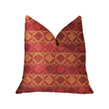 Plutus Celestial Red And Orange Luxury Throw Pillow - Double Sided  12' X 20'