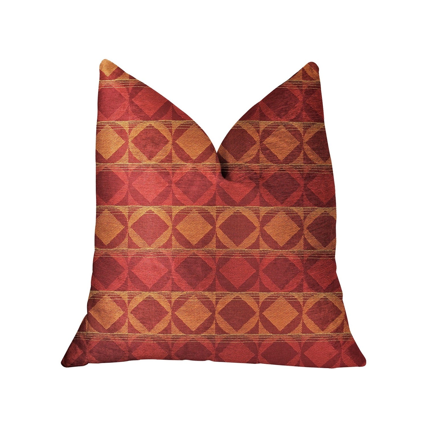 Plutus Celestial Red And Orange Luxury Throw Pillow - Double Sided  22' X 22'