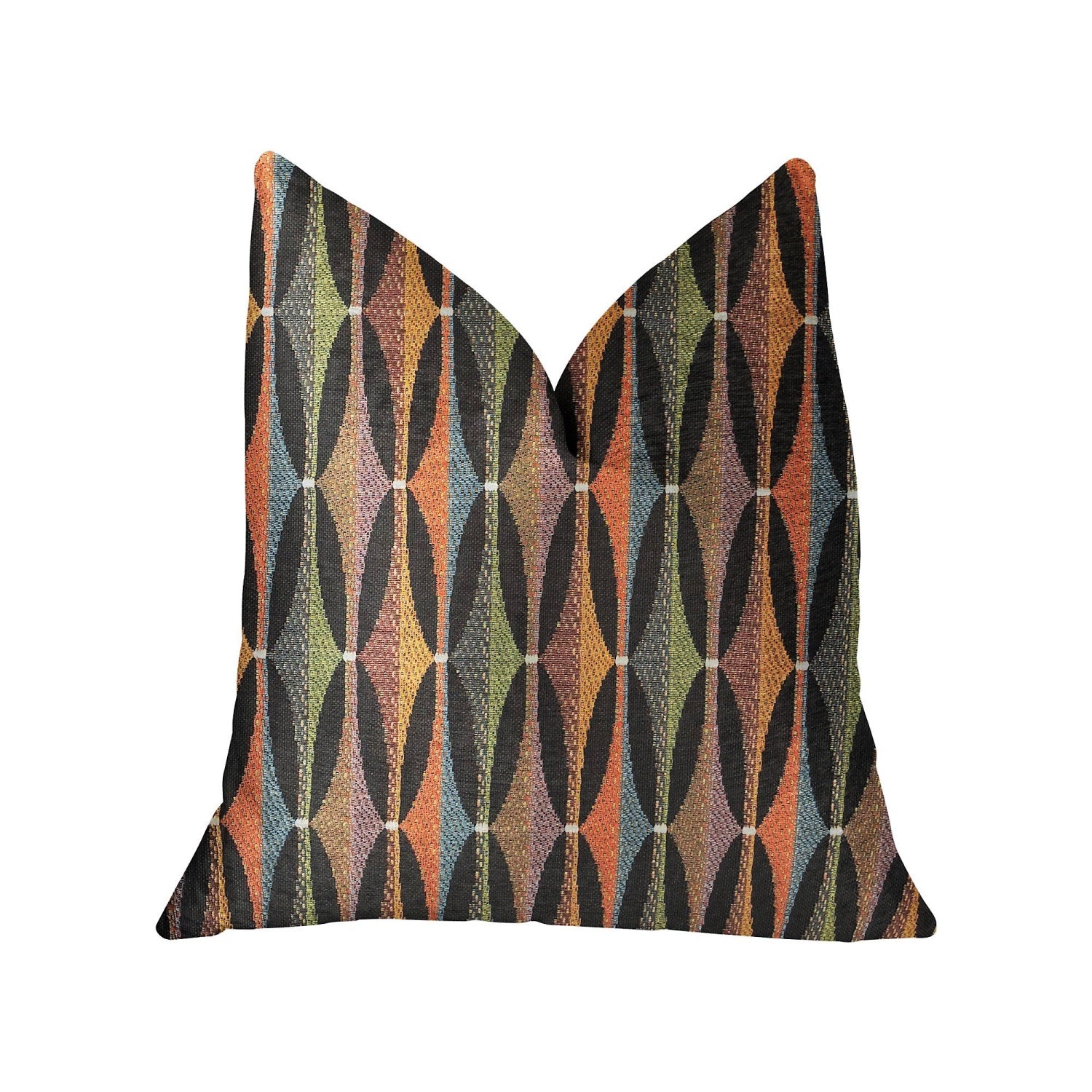 Plutus Jazzy Crystal Multicolor Luxury Throw Pillow - Double Sided  24' X 24'