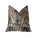 Plutus Kaveh Green, Beige And Brown Luxury Throw Pillow - Double Sided  16' X 16'