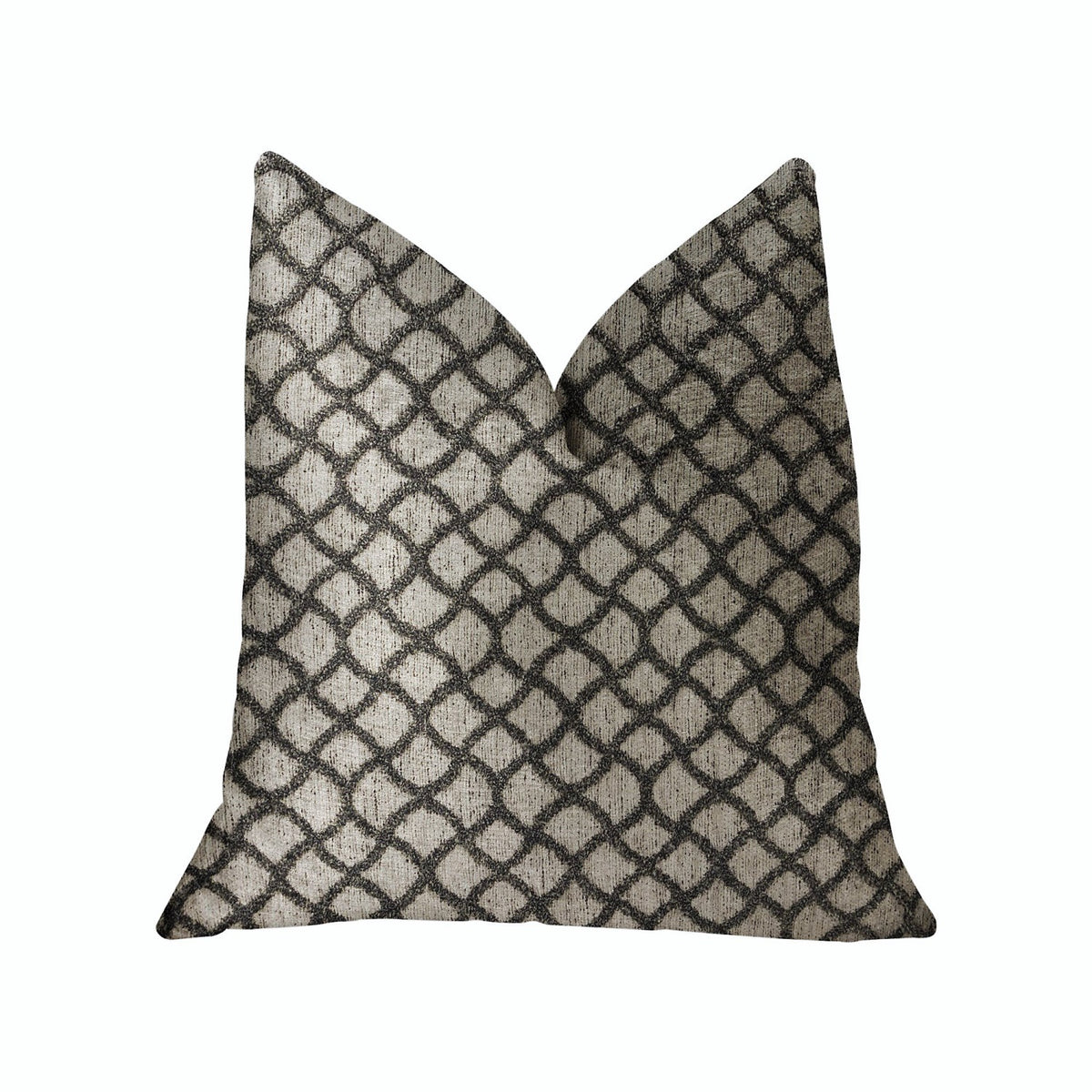 Plutus Galactic Ringlet Brown And Beige Luxury Throw Pillow - Double Sided  20' X 36' King