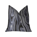 Plutus Swiss Marble Blue Luxury Throw Pillow - Double Sided  20' X 20'
