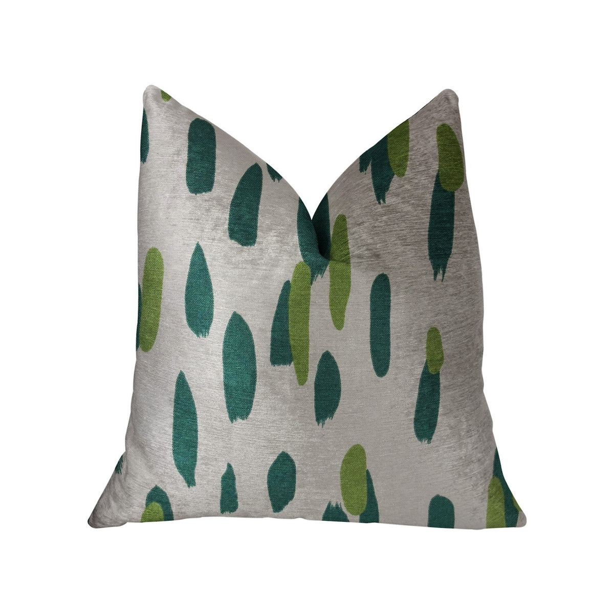 Plutus Bosky Willow Green And Beige Luxury Throw Pillow - Double Sided  24' X 24'