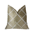 Plutus Davinci Beige And Brown Luxury Throw Pillow - Double Sided  20' X 26' Standard