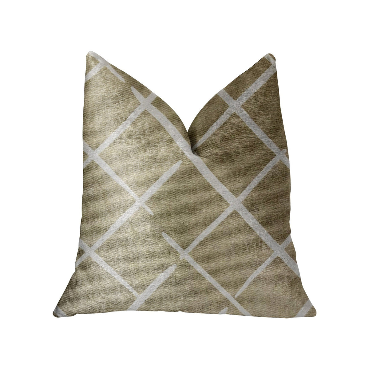 Plutus Davinci Beige And Brown Luxury Throw Pillow - Double Sided  20' X 26' Standard
