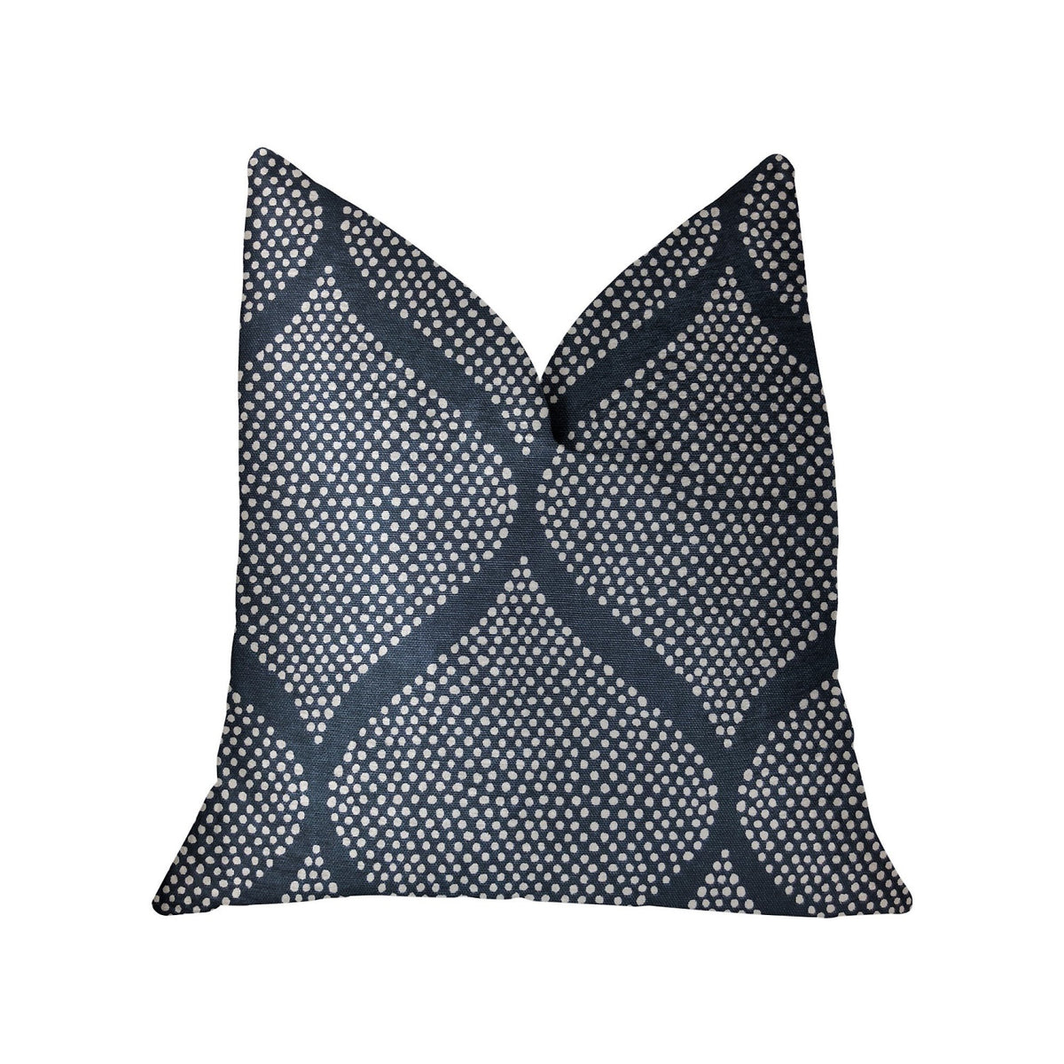 Plutus Pitaya Blue And White Luxury Throw Pillow - Double Sided  24' X 24'
