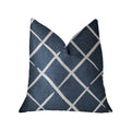 Plutus Davinci Blue And White Luxury Throw Pillow - Double Sided  20' X 36' King