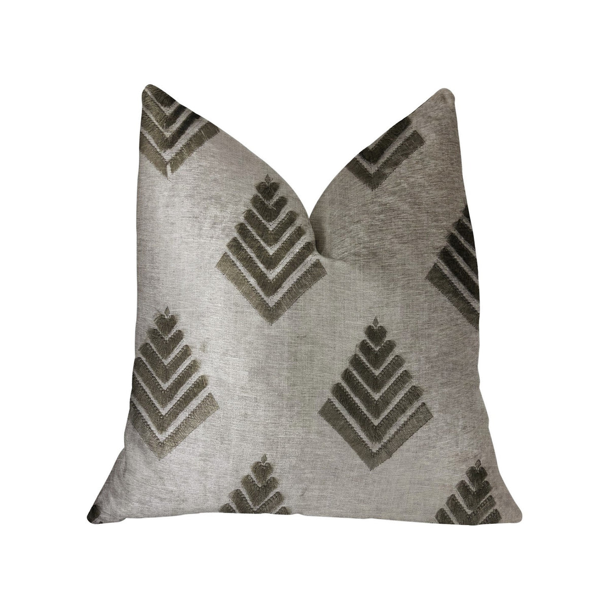 Plutus Aspen Mist Blue And Beige Luxury Throw Pillow - Double Sided  12' X 20'