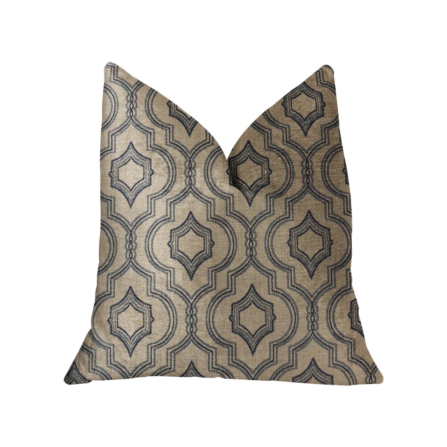 Plutus Anise Black And Beige Luxury Throw Pillow - Double Sided  22' X 22'