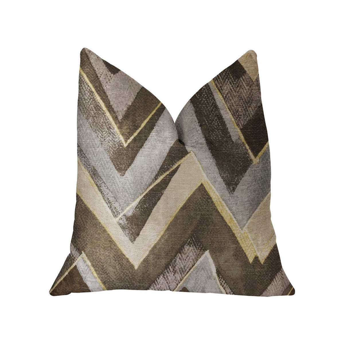 Plutus Badger Cove Brown Luxury Throw Pillow - Double Sided  20' X 20'
