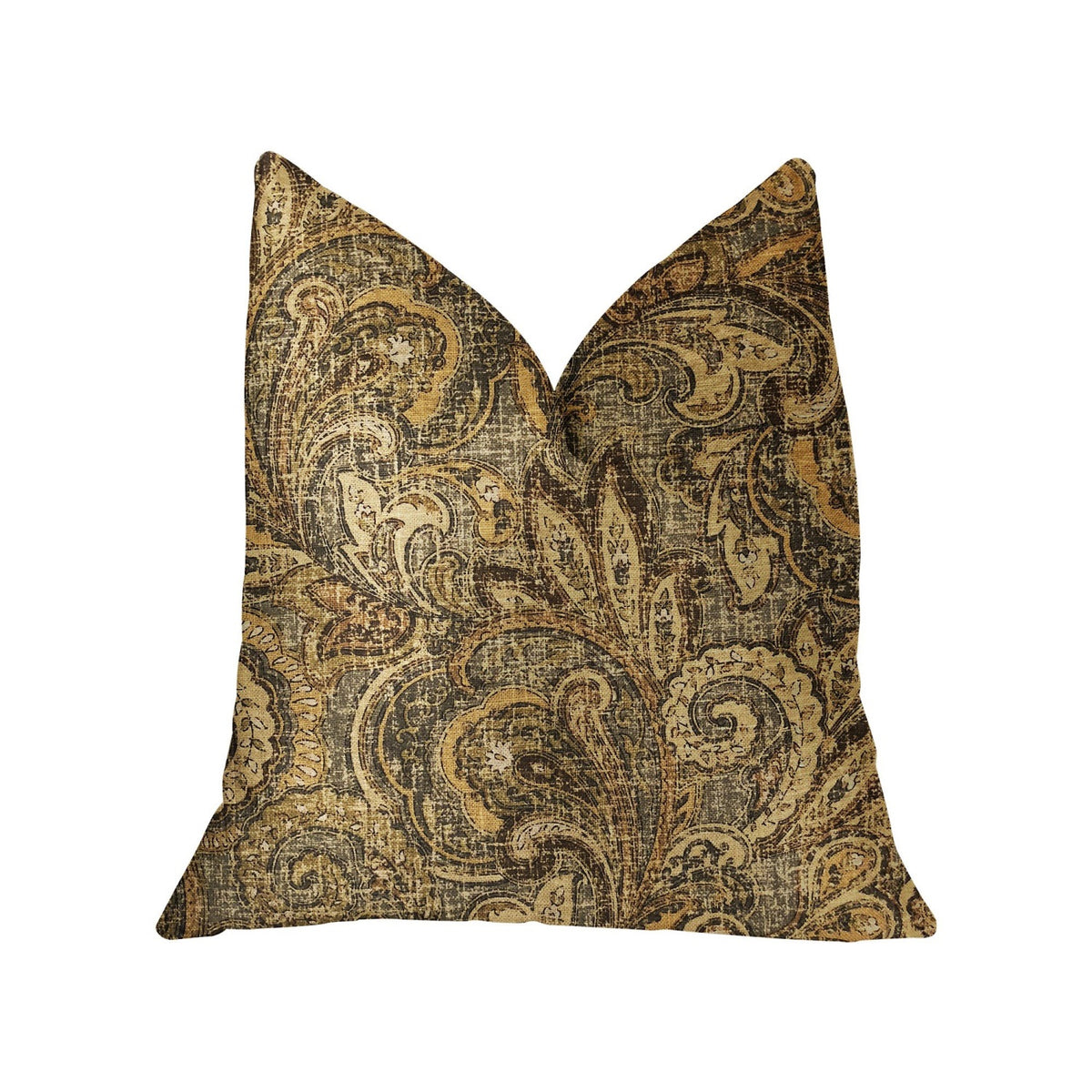 Plutus Cypress Field Brown Luxury Throw Pillow - Double Sided  18' X 18'