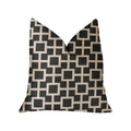 Plutus Petunia Black And White Luxury Throw Pillow - Double Sided  26' X 26'