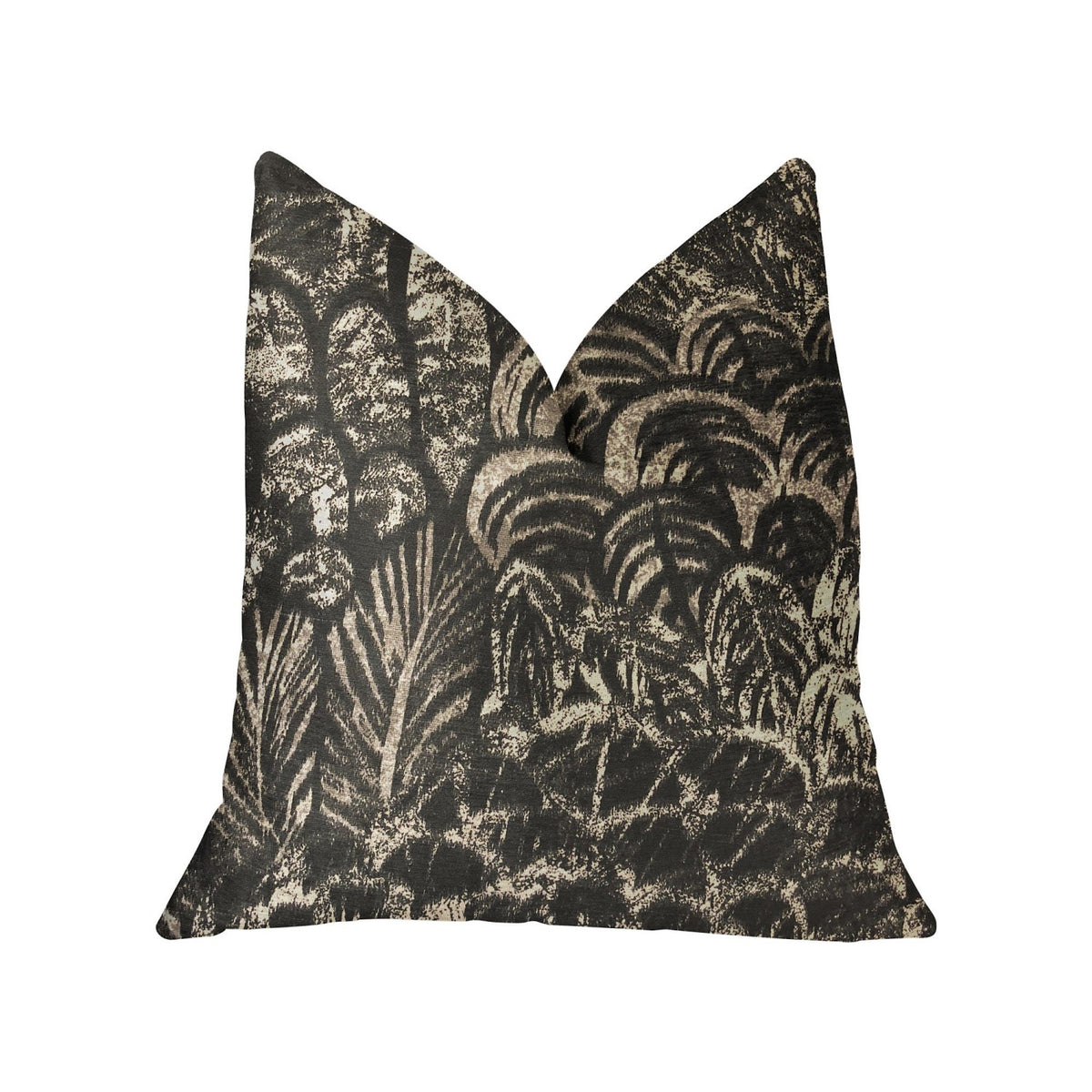 Plutus Rowan Gale Black And Beige Luxury Throw Pillow - Double Sided  20' X 26' Standard