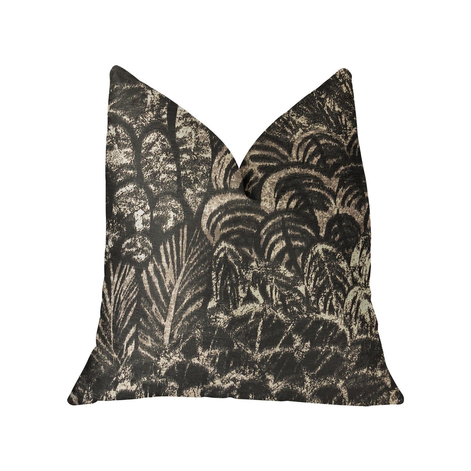 Plutus Rowan Gale Black And Beige Luxury Throw Pillow - Double Sided  26' X 26'